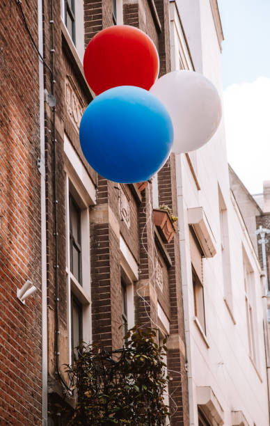 orange and white ballons