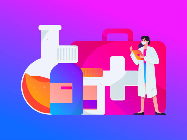 istock Medical characters fighting the epidemic flat vector concept operation hand drawn illustration 2037591693
