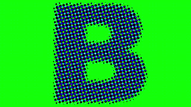 Letter B half tone blinking pattern