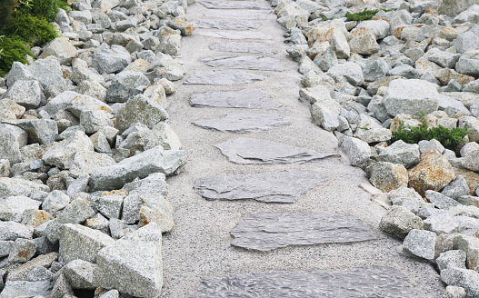 Hardscape stone stair background.