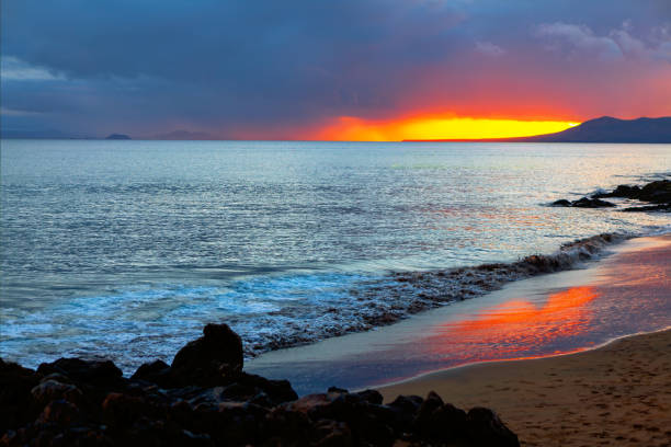 istock Sunset on the beach in Lanzarote 2037617488