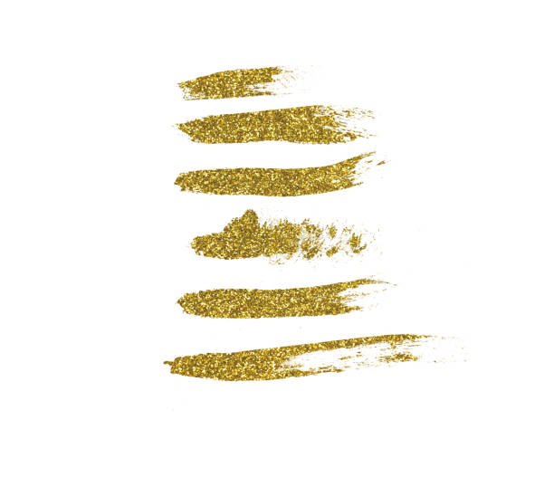 istock gold glitter acrylic brush stroke on white background 2037618548
