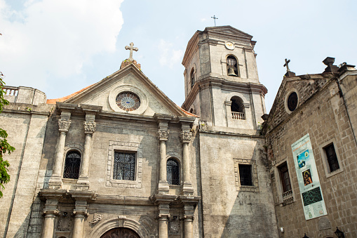 Manila, Philippines - April 20, 2017 : Facade View Of San Agustin Church In Manila City. San Agustin Is The Oldest Church In The Philippines.