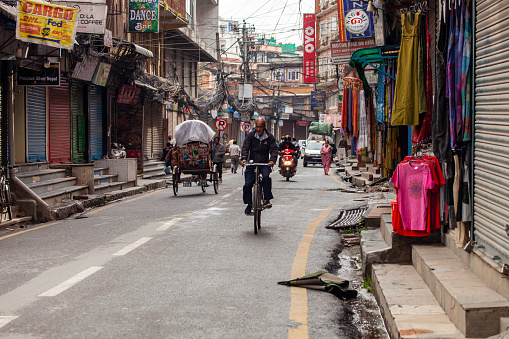 Kathmandu, Nepal - May 5, 2022 : View Of A Street In Kathmandu City.