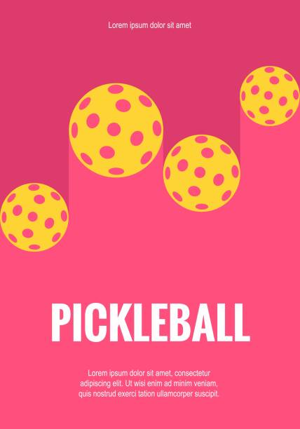 illustrations, cliparts, dessins animés et icônes de modèle de conception d’affiche sportive de pickleball - pickleball