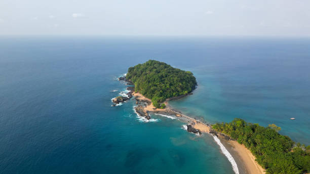 istock Aerial view from Ilheu Bom Bom in Prince Island . 2037645867