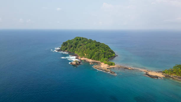 istock Aerial view from Ilheu Bom Bom in Prince Island . 2037645869