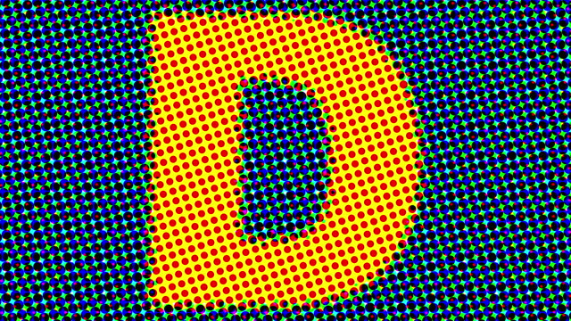 Letter D half tone blinking pattern