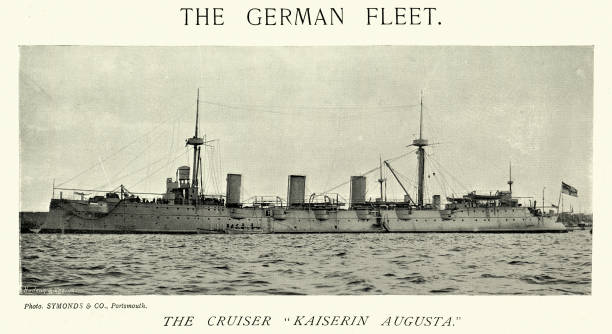 istock Imperial German Navy warship, Cruiser, Kaiserin Augusta, Naval Military History, 1890s, 19th Century 2037740898