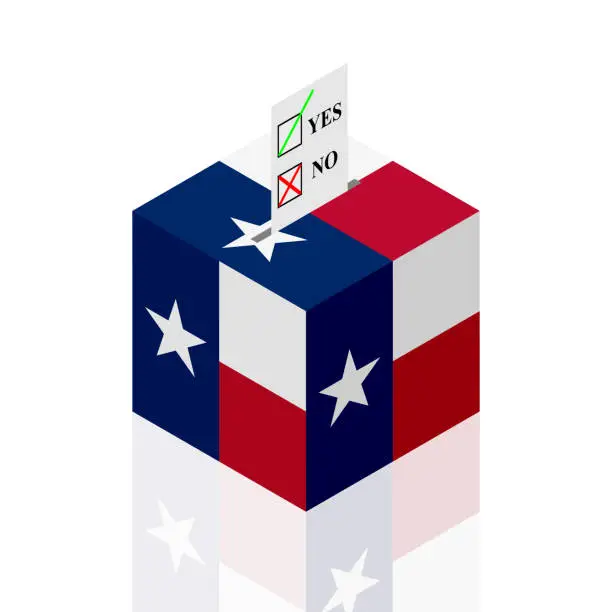 Vector illustration of texas state ballot box. vector illustration