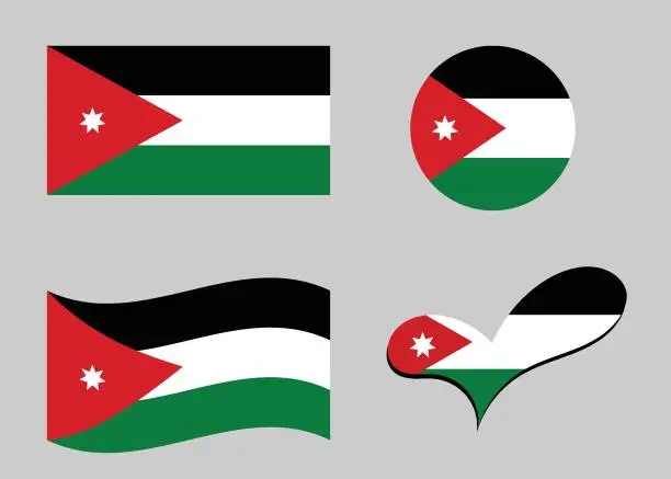 Vector illustration of Flag of Jordan