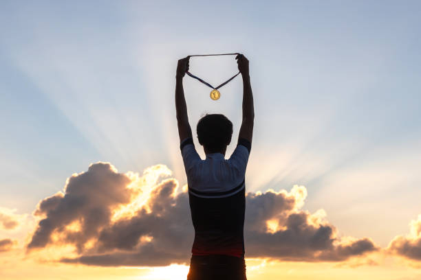istock Athlete celebrating the gold medal 2037808175