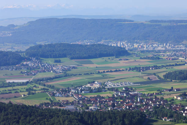 istock high angle view of a swiss town 2037821075