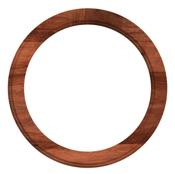 istock Empty oak round frame for photos and painting 2037821615