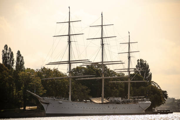 white sailing threemaster ship chapman in Stockholm