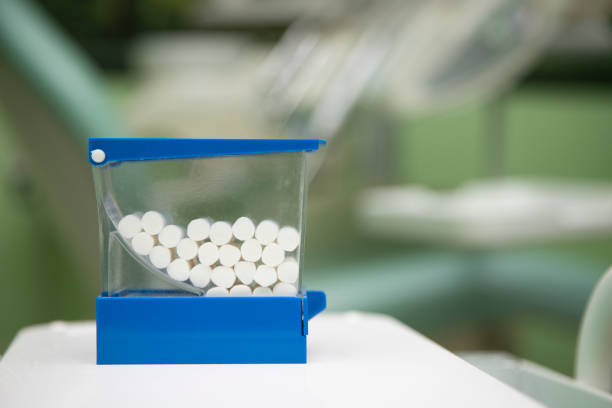 istock cotton swabs holder in dental clinic with text space 2037845546