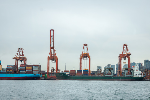 Vancouver, Canada - Vancouver Harbour with cargo loading