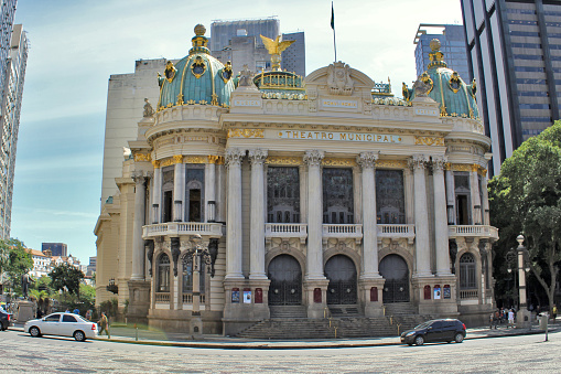 Rio de Janeiro, Brazil - April 19, 2017: Opera House (Teatro Municipal) in Rio de Janeiro, Brazil , Latin America.