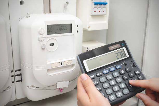 istock Electricity bills concept with watthour meter 2037926684