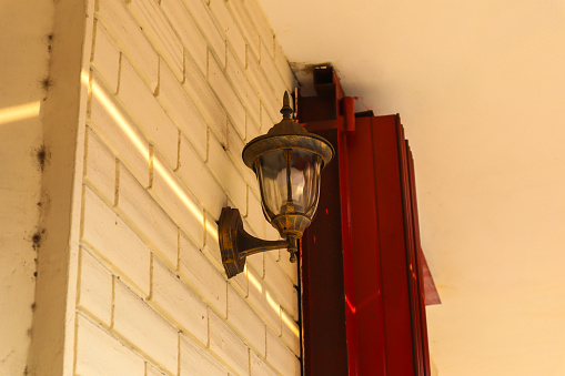Classic Retro Outdoor Wall Light Lantern on the wall