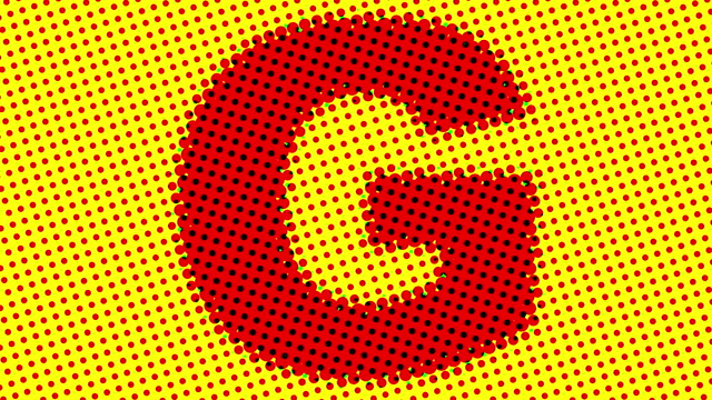 Letter G half tone blinking pattern