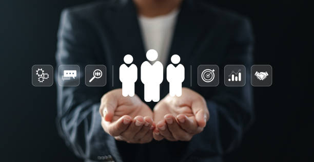 istock CRM Customer Relationship Management concept. Businessman showing virtual customer network management and development of customer information exchange, social media, digital online. 2037947746