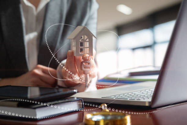 The concept of buying or selling and renting real estate. The concept of buying or selling and renting real estate with the help of a real estate agent. turnkey project stock pictures, royalty-free photos & images