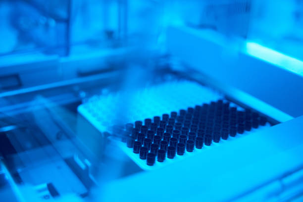 istock Test tubes with biomaterial for analysis in a special apparatus 2037985085