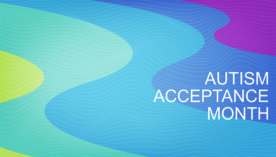 Autism Awareness Month or Autism Acceptance Month greeting banner. World Autism Awareness Day.