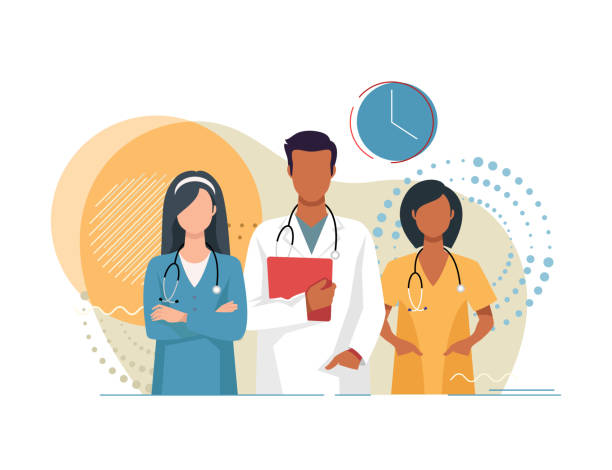 illustrations, cliparts, dessins animés et icônes de le concept de l’équipe médicale - docteur