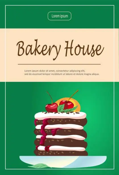 Vector illustration of Vector design flyer for baking, bakery shop, cooking, sweet products, dessert, pastry.