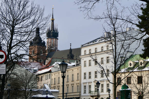 St. Mary's Cathedral seen here from behind is an imposing and memorable part of this Krakow city skyline.