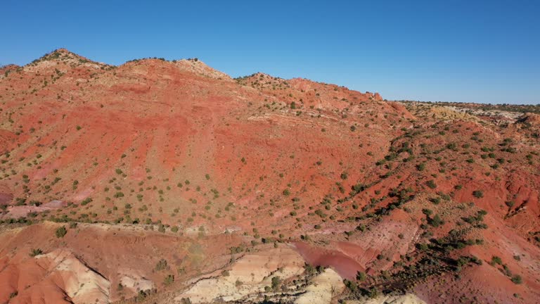 Mountain Range Of Multi Colored Red Sandstone Canyon In Desert Of Western Usa