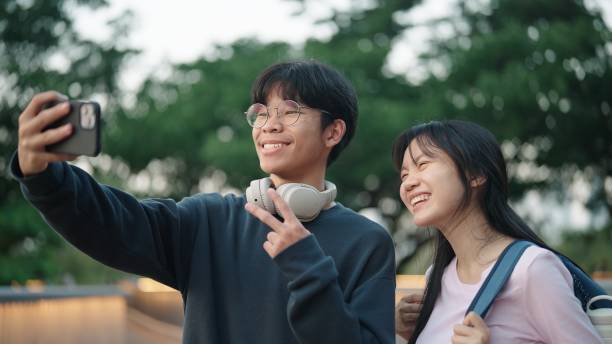 istock Teenager taking selfie while traveling together. 2038095491