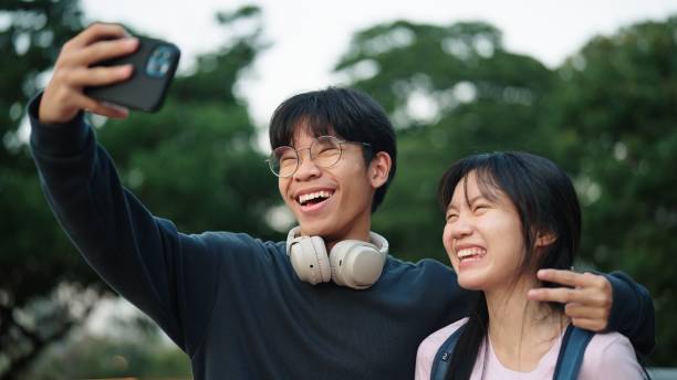 istock Teenager taking selfie while traveling together. 2038095505