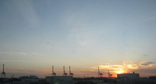 istock Dawn sky and gantry crane 2038102029