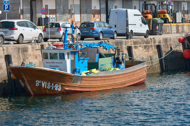 Vigo, Pontevedra, Spain; June, 29, 2021;The Maria Rita ship is a wooden fishing boat whose base port is in Redondela, Pontevedra and is dedicated to purse seining in the Cantabrian Sea.