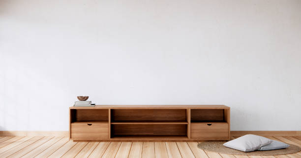 istock Cabinet wooden design on white room interior modern style. 2038171912
