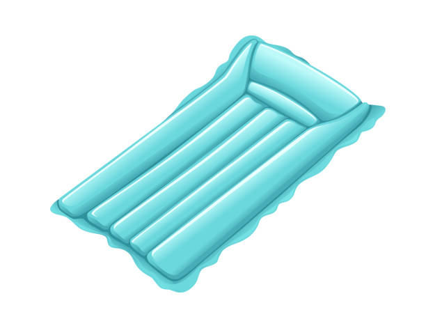 istock Inflatable water mattress for pool bright turquoise color vector illustration isolated on white background 2038189208