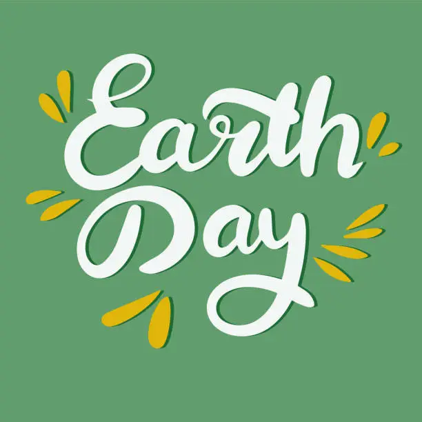 Vector illustration of Earth Day text banner.