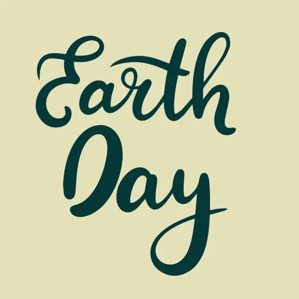 Vector illustration of Earth Day text banner.