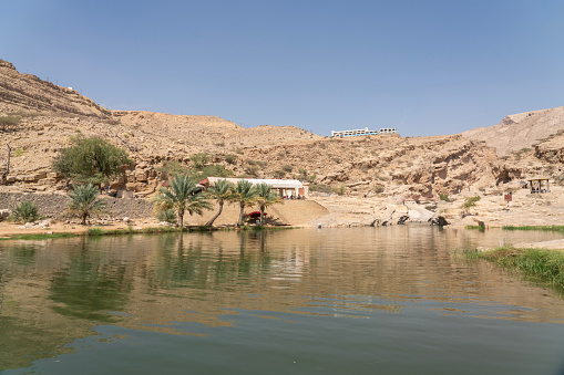 First lake against pic to get refreshing swimming in oasis Wadi Bani Khalid.  Oman