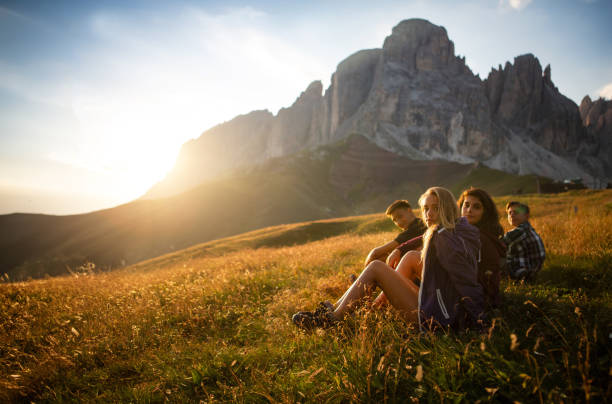 istock Teenagers on the Dolomiti mountain 2038229579
