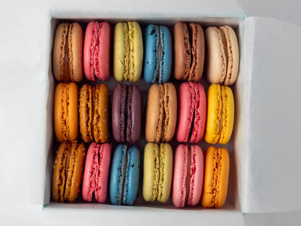 istock Packaging of Colorful French Macaroons. 2038240047