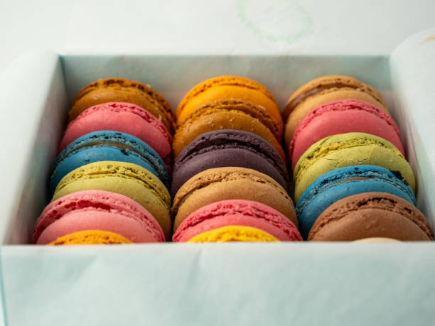 istock Packaging of Colorful French Macaroons. 2038241714