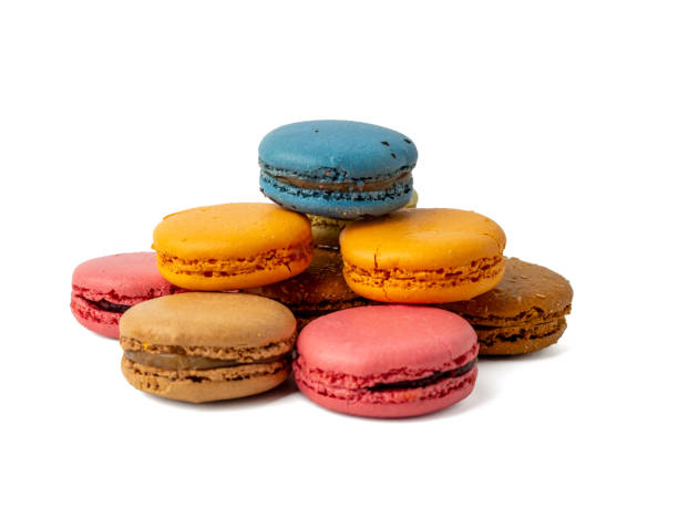 istock Colorful French macaroons on a white background. 2038246645