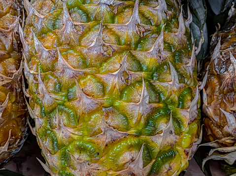 Pineapple texture close-up, beautiful background