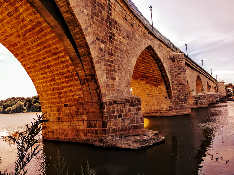 Medieval Bridge, stone arches, Tordesillas