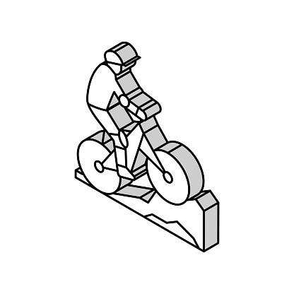 mountain biking isometric icon vector. mountain biking sign. isolated symbol illustration