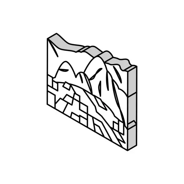 Vector illustration of machu picchu isometric icon vector illustration